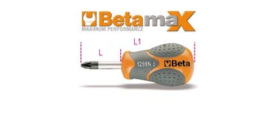Beta giraviti Betamax testa a croce Pozidriv - Supadriv corto 1299N/PZ