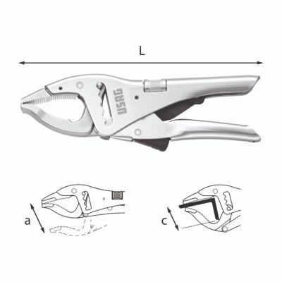 Usag pinze autobloccanti a cremagliera con ganasce lunghe 135 B