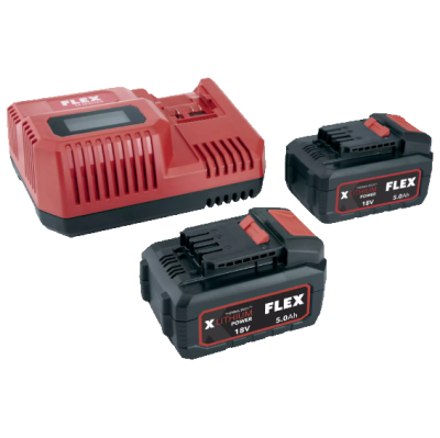 Flex set 2 batterie 5Ah + caricabatterie 491349 P-Set 55 R