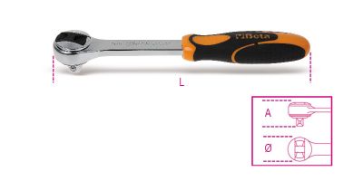 Beta cricchetto reversibile attacco quadro maschio 3/8