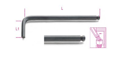 Beta chiavi maschio esagonali piegate estremità sferiche 96BP