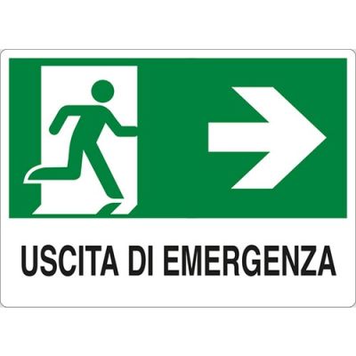D & B Verona cartello uscita di emergenza dx E002IT69