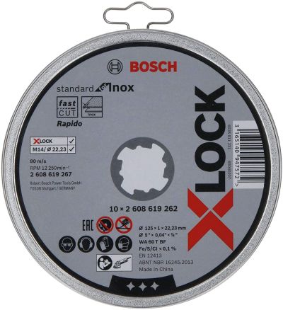 Bosch mola da taglio per smerigliatrici X-LOCK STANDARD FOR INOX